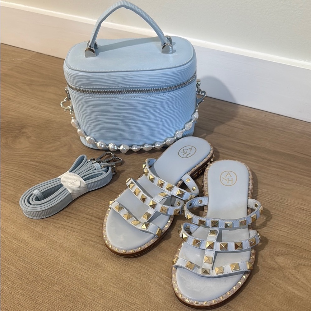 Ash Light Blue Sandals With Matching Bag